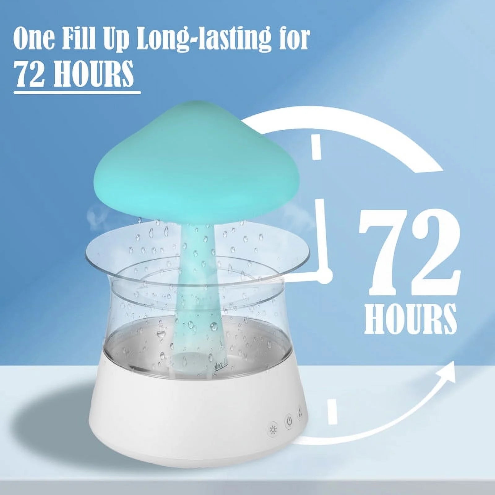 Waterfall Humidifier Water Drip, Rain Cloud Diffuser with 7 Colors LED Lights, Cloud Humidifier Rain Drop for Sleeping