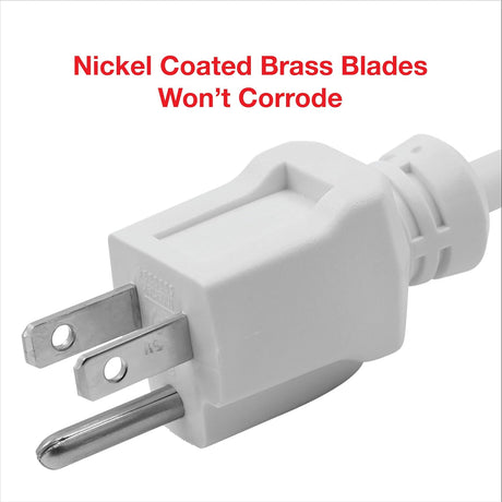 35 Ft Indoor/Outdoor Extension Cord 16/3 SJTW, White, Water & Weather Resistant, Flame Retardant, 3 Prong Grounded Plug, CP10207