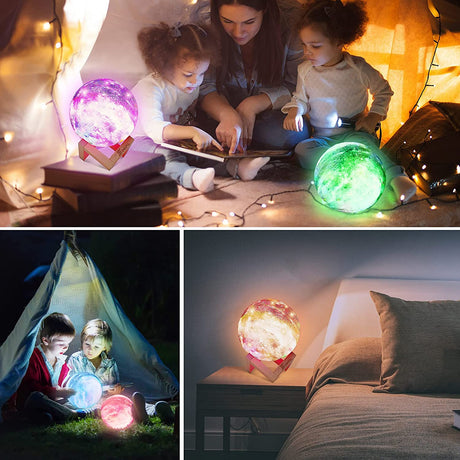 3D Moon Lamp 5.9 Inch with 16 LED Colors, Touch & Remote Control, Galaxy Night Light for Women – Ideal Birthday Gift, Decorative Lamp for Home Decор