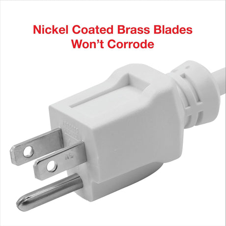 35 Ft Indoor/Outdoor Extension Cord 16/3 SJTW, White, Water & Weather Resistant, Flame Retardant, 3 Prong Grounded Plug, CP10207