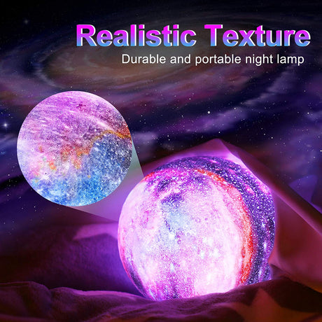 3D Moon Lamp 5.9 Inch with 16 LED Colors, Touch & Remote Control, Galaxy Night Light for Women – Ideal Birthday Gift, Decorative Lamp for Home Decор