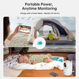 2K Video Baby Monitor, 3000Ft Long Range No Wifi Baby Monitor with 2 Cameras and Audio, 5.5" Split Display, AI Cry Detect, IR Night Vision, 2-Way Audio, 6000Mah