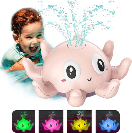 Baby Bath Toys, Bath Toys for Toddlers Water Spray Toys for Kids, Bathtub Toys Spray Water Squirt Toy Water Sprinkler Pool Toys for Toddlers (Pink)