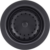 3-1/2 Inch Kitchen Sink Stainless Steel Basket Strainer Water Stopper with Drain Assembly, Black Finish Rustproof and Durable