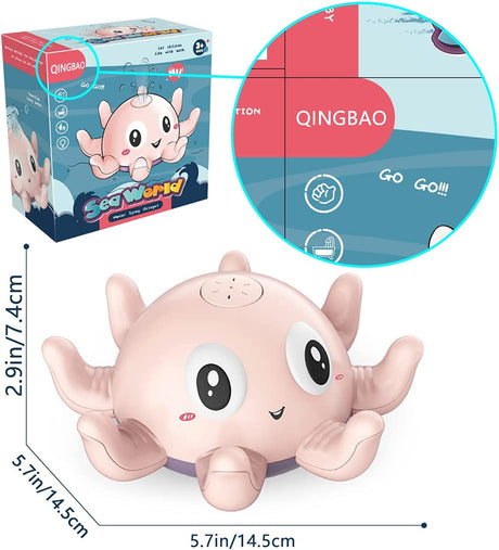 Baby Bath Toys, Bath Toys for Toddlers Water Spray Toys for Kids, Bathtub Toys Spray Water Squirt Toy Water Sprinkler Pool Toys for Toddlers (Pink)